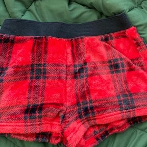 PINK flannel print lounge shorts
